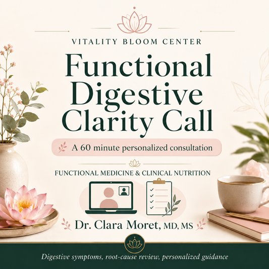 Functional Digestive Clarity Call — 60 Minutes with Dr. Clara Moret